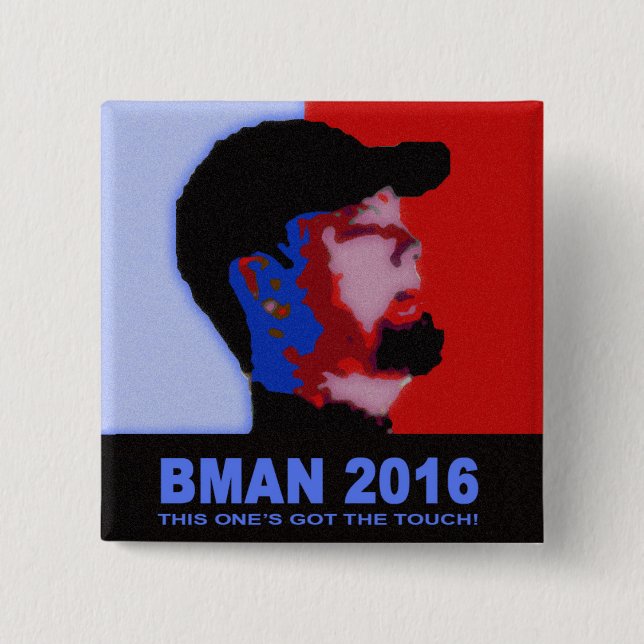 Macaron Carré 5 Cm Bouton de BMAN 2016 (Devant)