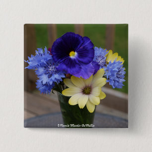 Macaron Carré 5 Cm Bouton de bouquet de fleur