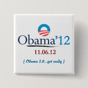 Macaron Carré 5 Cm Bouton de campagne d'Obama 2012