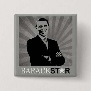 Macaron Carré 5 Cm Bouton de campagne d'Obama 2012 - étoile de Barack