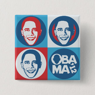 Macaron Carré 5 Cm Bouton de carré d'art de bruit d'Obama 2012