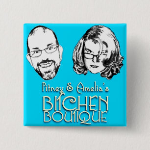 Macaron Carré 5 Cm Bouton de carré de logo de boutique de Bitchen