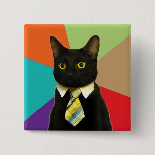 Macaron Carré 5 Cm Bouton de chat d'entreprise personnalisé