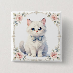 Macaron Carré 5 Cm bouton de chaton mignon