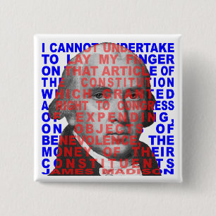 Macaron Carré 5 Cm Bouton de citation de James Madison