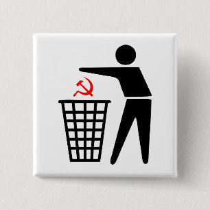 Macaron Carré 5 Cm Bouton de communisme de déchets