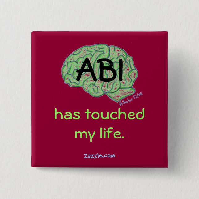 Macaron Carré 5 Cm Bouton de conscience d'ABI (Devant)