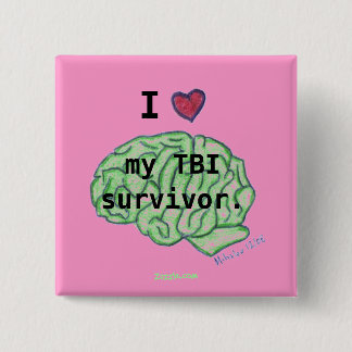 Macaron Carré 5 Cm Bouton de conscience de TBI