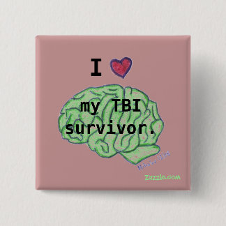 Macaron Carré 5 Cm Bouton de conscience de TBI