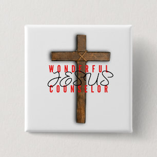 Macaron Carré 5 Cm Bouton de conseiller de Jésus