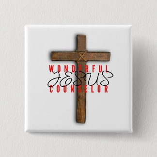 Macaron Carré 5 Cm Bouton de conseiller de Jésus