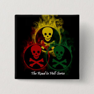 Macaron Carré 5 Cm Bouton de crâne