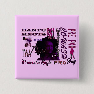 Macaron Carré 5 Cm Bouton de Curlfriends