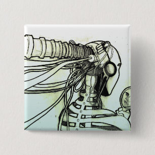 Macaron Carré 5 Cm Bouton de cyborg