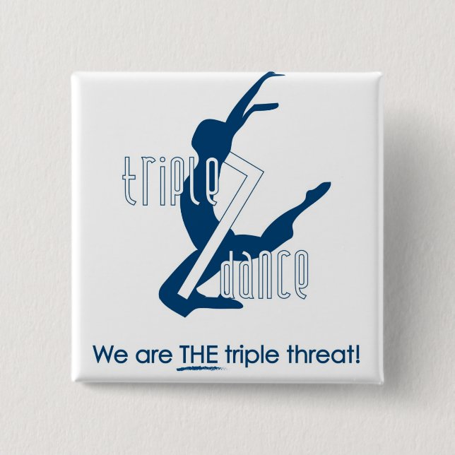 Macaron Carré 5 Cm Bouton de danse du triple 7 (Devant)