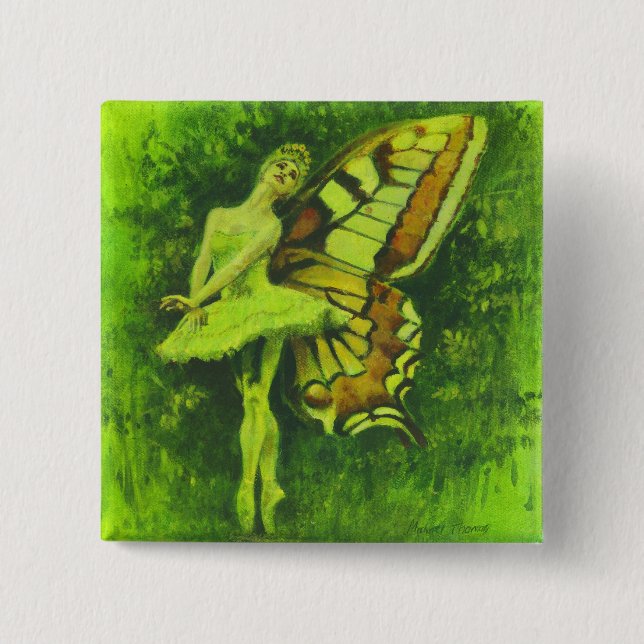 Macaron Carré 5 Cm Bouton de danseuse de fée (Devant)