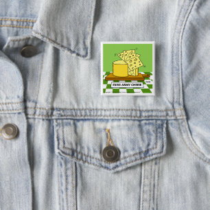Macaron Carré 5 Cm Bouton de dessin humoristique au fromage de l'armé