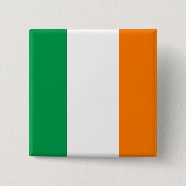 Macaron Carré 5 Cm Bouton de drapeau de l'Irlande (Devant)