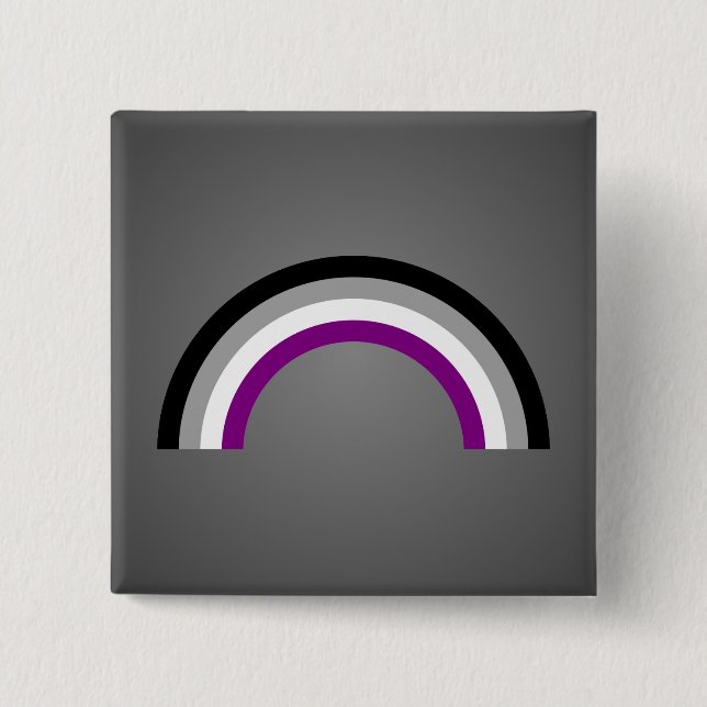 Macaron Carré 5 Cm Bouton de fierté arc-en-ciel d'Asexuality (Devant)