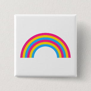 Macaron Carré 5 Cm Bouton de fierté d'arc-en-ciel de Pansexuality
