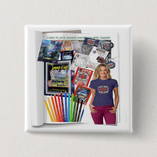 Macaron Carré 5 Cm Bouton de gribouillage créatif