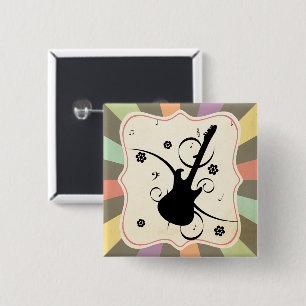 Macaron Carré 5 Cm Bouton de guitare