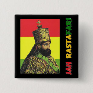 Macaron Carré 5 Cm Bouton de Jah Rastafari