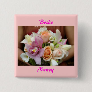 Macaron Carré 5 Cm Bouton de jeune mariée