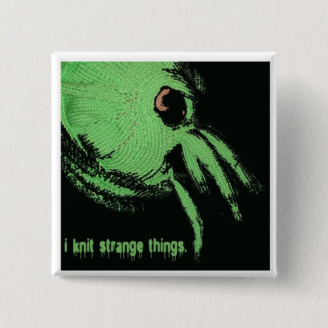 Macaron Carré 5 Cm bouton de knit de cthulhu (Devant)