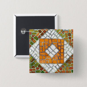 Macaron Carré 5 Cm Bouton de la broche du Carré MOSAIC AUTOMNE