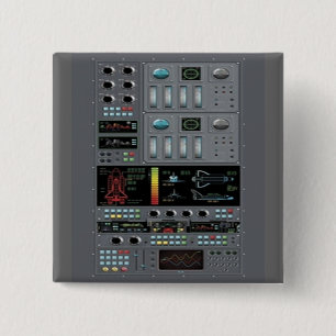 Macaron Carré 5 Cm Bouton de la carte de contrôle de navette spatiale