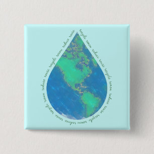 Macaron Carré 5 Cm Bouton de la terre de baisse de l'eau
