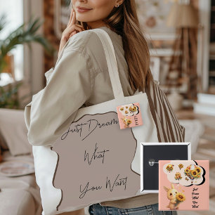 Macaron Carré 5 Cm Bouton de lapin bébé mignon et tournesol