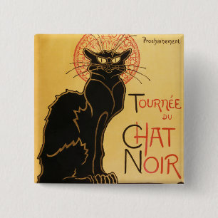 Macaron Carré 5 Cm Bouton de Le Chat Noir