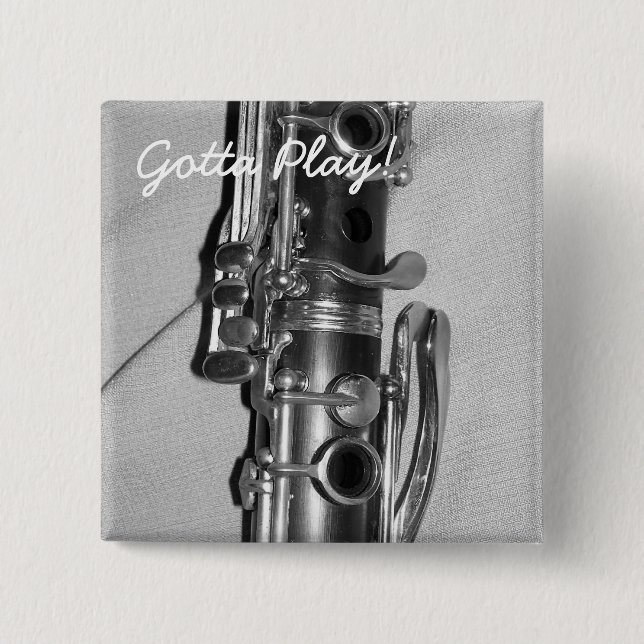 Macaron Carré 5 Cm Bouton de lecture Clarinet (Devant)