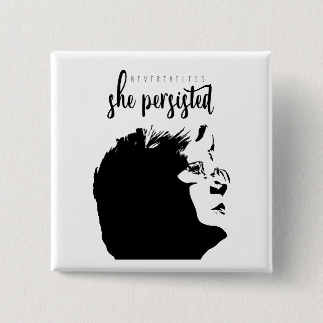 Macaron Carré 5 Cm Bouton de #LetLizSpeak (Devant)