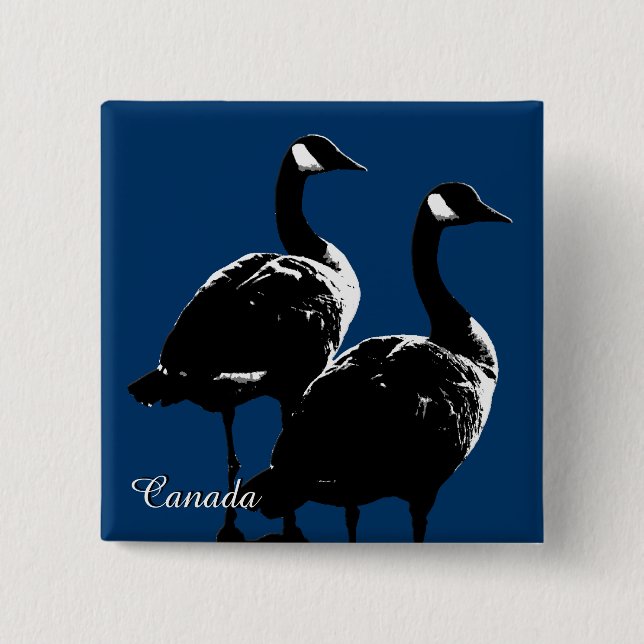 Macaron Carré 5 Cm Bouton de l'hymne du Canada Souvenirs Canada Cadea (Devant)