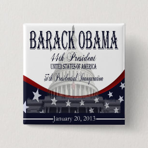 Macaron Carré 5 Cm Bouton de l'inauguration 2013 d'Obama
