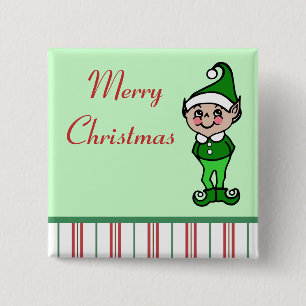 Macaron Carré 5 Cm Bouton de lutin de Noël