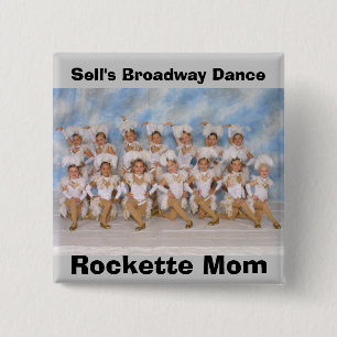 Macaron Carré 5 Cm Bouton de maman de Rockette de danse de Broadway