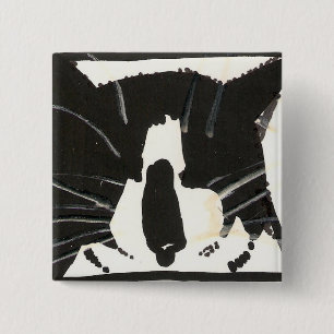Macaron Carré 5 Cm Bouton de "Maow"