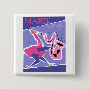 Macaron Carré 5 Cm Bouton de mardi gras