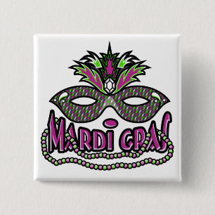 Macaron Carré 5 Cm Bouton de mardi gras
