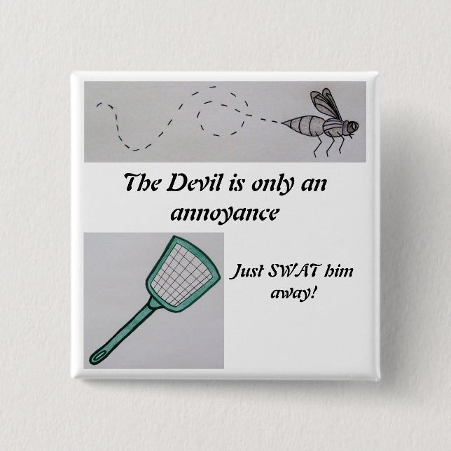 Macaron Carré 5 Cm Bouton de mécontentement (Devant)