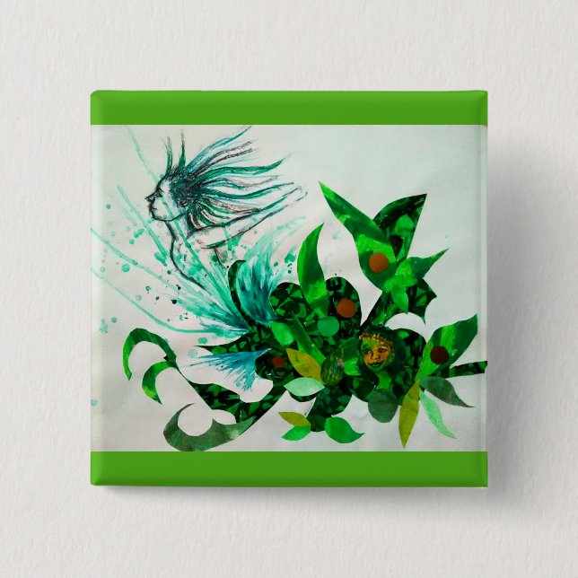 Macaron Carré 5 Cm Bouton de montée subite (Devant)