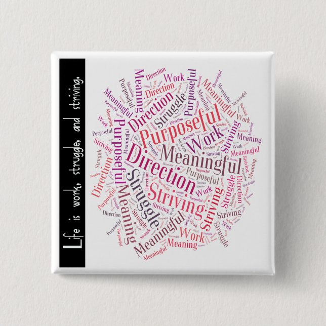 Macaron Carré 5 Cm Bouton de motivation 1 (Devant)