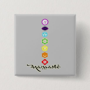Macaron Carré 5 Cm Bouton de Namaste Chakras