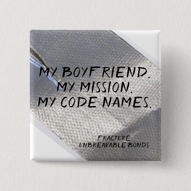 Macaron Carré 5 Cm Bouton de noms de code (Devant)