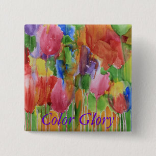 Macaron Carré 5 Cm Bouton de Palooza de tulipe
