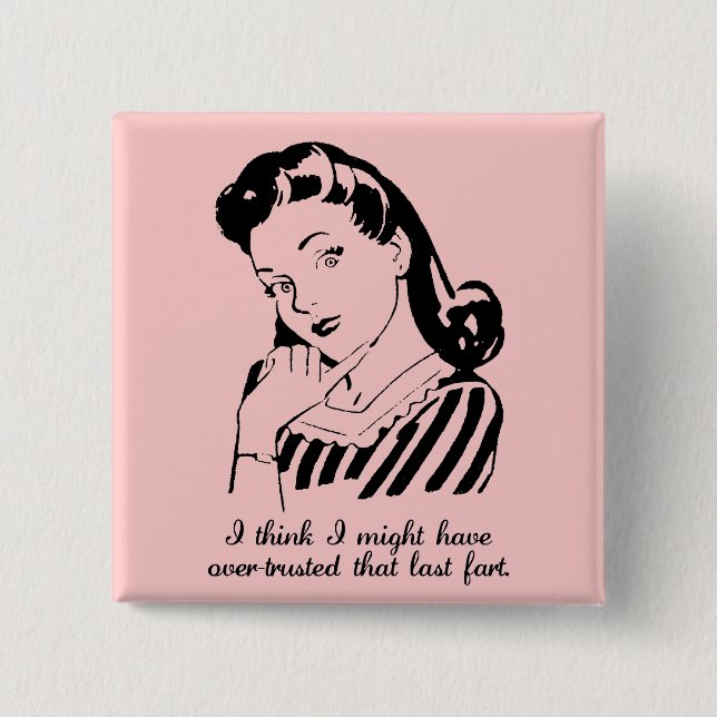 Macaron Carré 5 Cm Bouton de panier trop fiable (Devant)